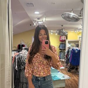 Lush Pink Floral Blouse